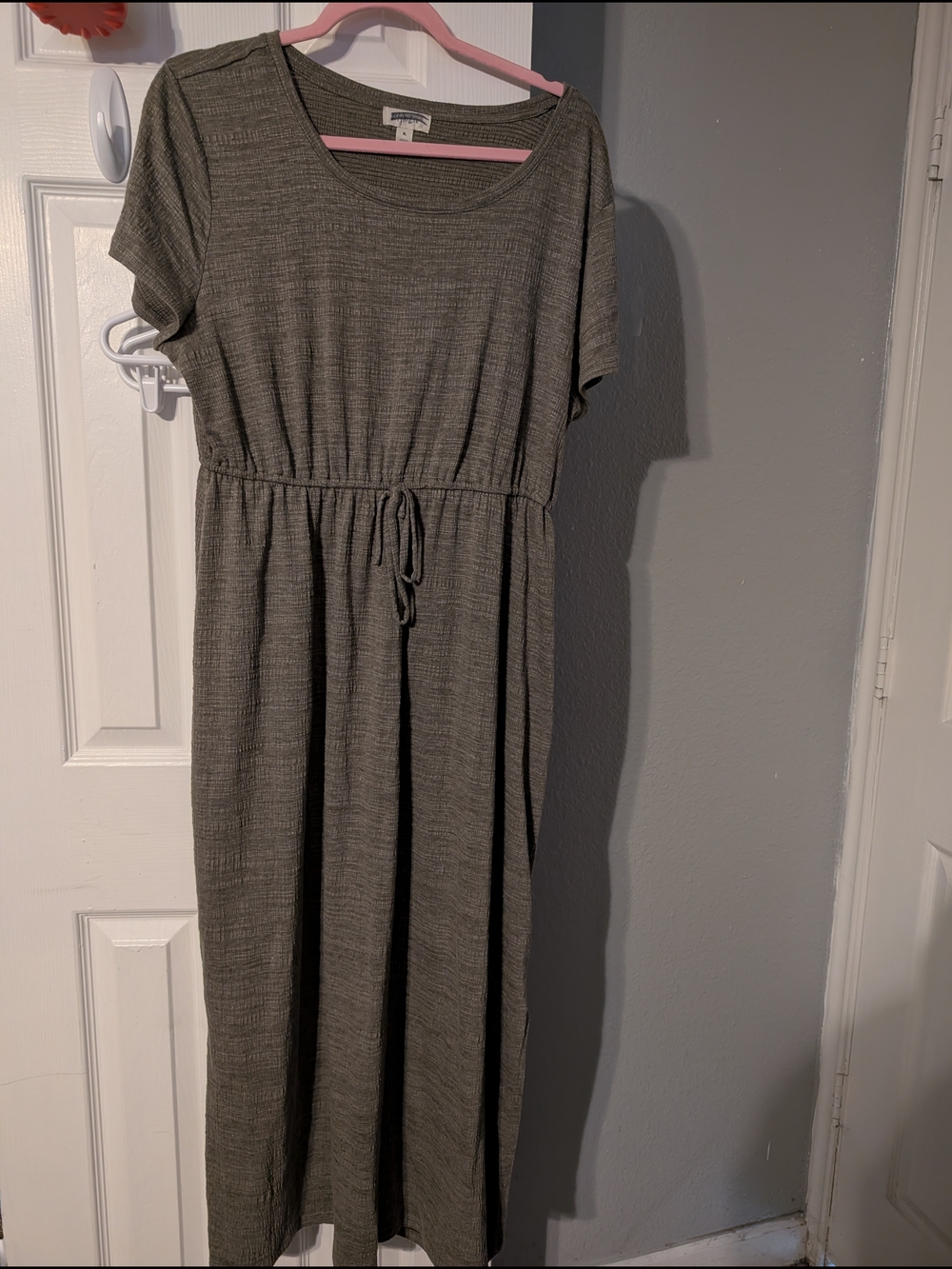 Style & Co. Olive Drawstring Waist Maxi Dress